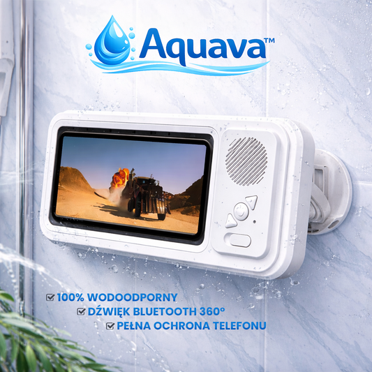 Aquava™ – Wodoodporny głośnik prysznicowy z uchwytem na telefon